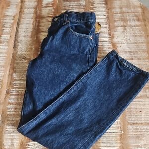 Classic Men's Dark Blue Straight-Leg Jeans 30X32